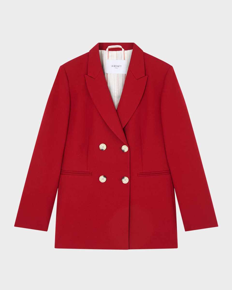 Mya Double-Breasted Twill Blazer